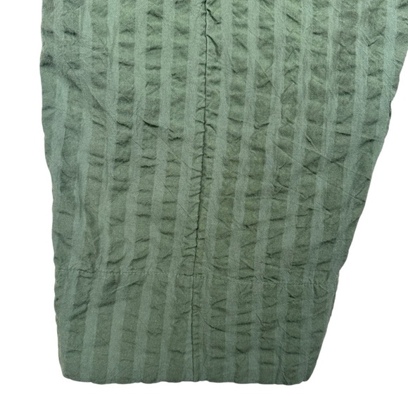 Free People Women’s Pants Size Medium Green Cotton Button side closure Wide Leg - Picture 6 of 9